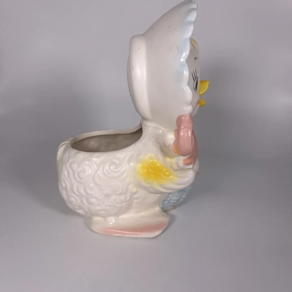 Vintage Mid Century Anthropomorphic Baby Duck Planter Japan 7x4 Repaired‎